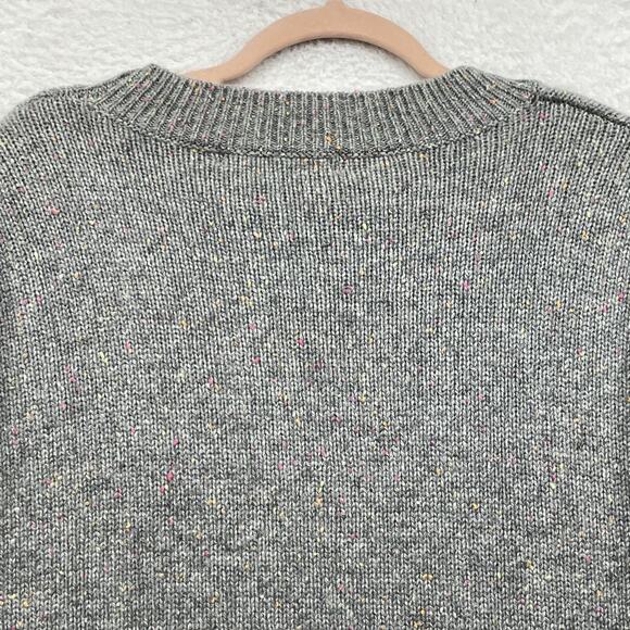 One Grey Day Sweater Womens Small Gray Lyle Cashmere Speckled Pullover Knit Cozy - Picture 5 of 11
